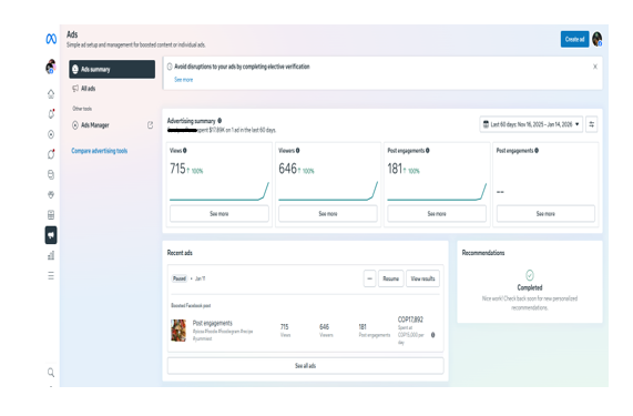 Facebook Post Engagement Campaign That Generated 181 Interactions